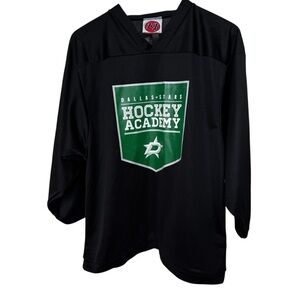 Dallas Stars Boys L Green Hockey Academy Jersey Shirt Mesh Athletic Sporty